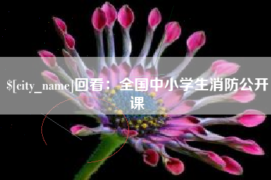 朝阳回看：全国中小学生消防公开课