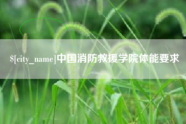 朝阳中国消防救援学院体能要求
