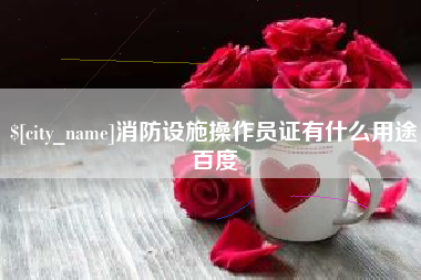 朝阳消防设施操作员证有什么用途百度