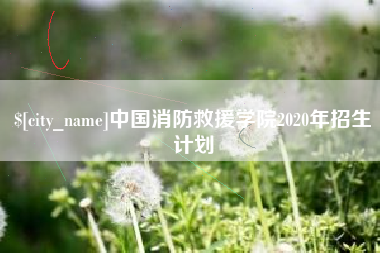 朝阳中国消防救援学院2020年招生计划