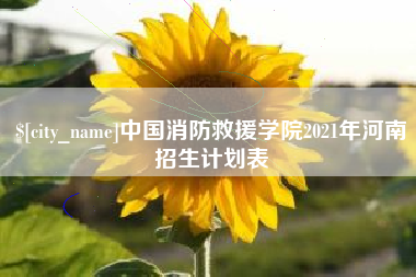 朝阳中国消防救援学院2021年河南招生计划表