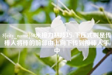 朝阳60米接力赛技巧-下压式则是传棒人将棒的前部由上向下传到接棒人手中