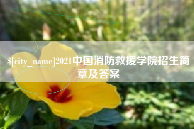 朝阳2021中国消防救援学院招生简章及答案