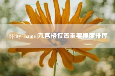 朝阳九宫格位置重要程度排序
