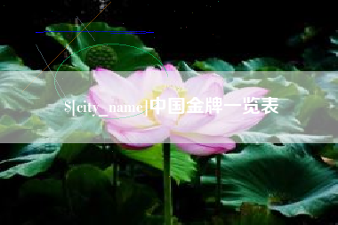 朝阳中国金牌一览表